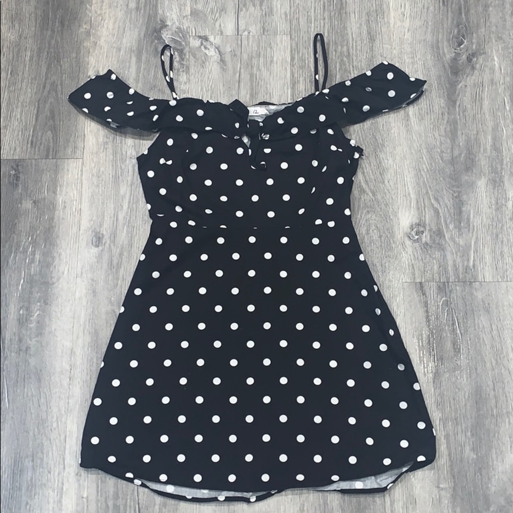 Lush black and white polka dot dress
